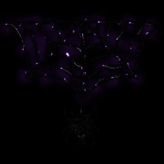 Northlight Lighted Spider and Web Halloween Decoration - 36" - Black - Purple LED Lights image {6}