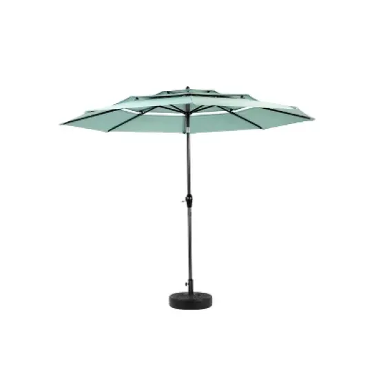 DOMETOUR Aluminium 10ft 3 Tier Auto-Tilt Patio Umbrella, Outdoor Market Table Pool Umbrella, Light Green (Base Not Included) image {7}