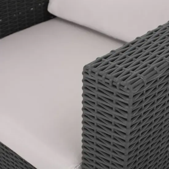 Waverly 5pc Faux Wicker Chat Set Dark Gray/Gray - Christopher Knight Home image {3}