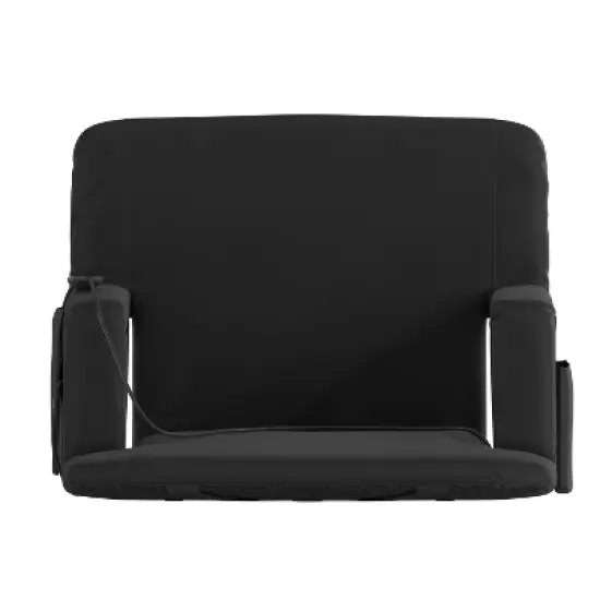 Emma and Oliver Extra Wide Foldable Reclining Heated Stadium Chair with Backpack Straps - Black image {4}