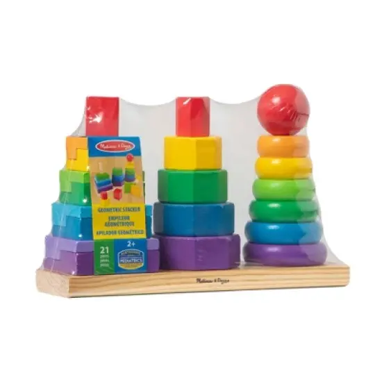 Melissa & Doug Geometric Stacker - Wooden Educational Toy image {2}