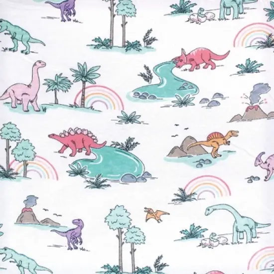 Hudson Baby Infant Girl Changing Pad Cover, Pink Dinosaur Adventures, One Size image {1}