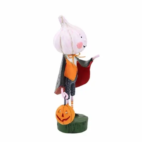 Lori Mitchell 6.25 In The Curse Of Count Garlic Halloween Figurine , Lightweight Halloween Decor Halloween Black Cape Pumpkin (1PC) image {2}