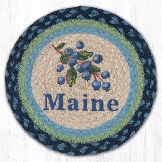 Earth Rugs Blueberry Farm Round Jute Trivet &ndash; Maine Fruit Design by Harry W. Smith image {3}