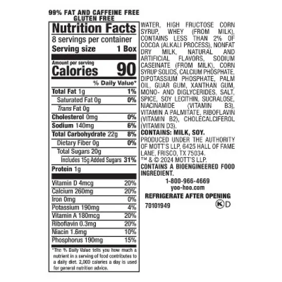 Yoo-hoo Chocolate Flavored Drink - 8pk/6.5oz image {6}