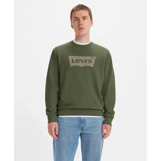 Levi's&reg; Men's Casual Fit Batwing Logo Pullover Sweatshirt - Dark Olive Green image {3}