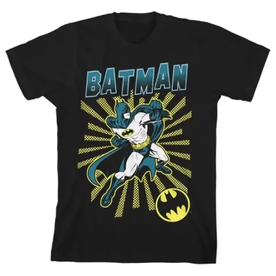 Batman in Action Boy's Black T-shirt Toddler Boy to Youth Boy image {4}