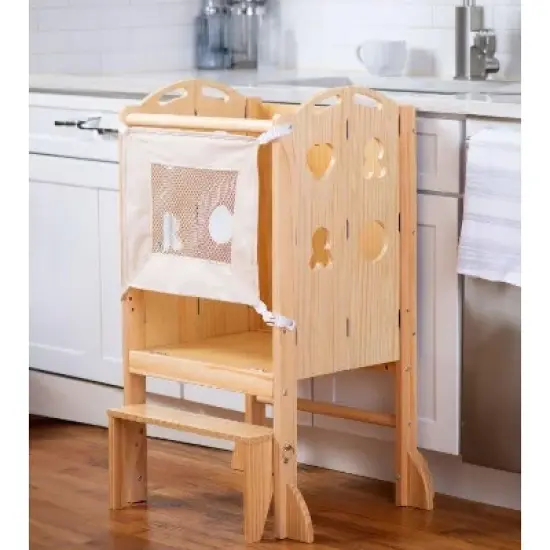 Avenlur Plum 3-in-1 Foldable Kitchen Tower, Step Stool & Chalkboard for Kids image {7}