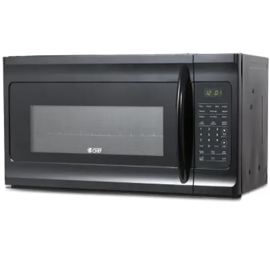 Commercial Chef 1.7 Cu. Ft. Over-The-Range Microwave Oven, 10 Power Levels, 300 CFM Hidden Vent Hood Fan, Touch Controls, 10 Preset Options, Black image {8}