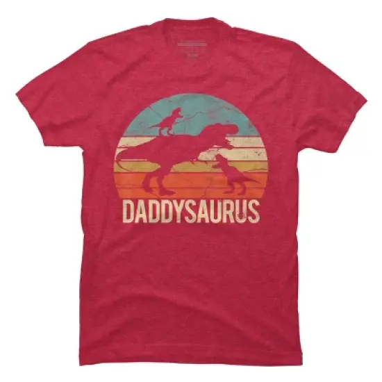 Men's Design By Humans Retro Daddy Dinosaur Daddysaurus Roar By nathanhoang T-Shirt image {12}