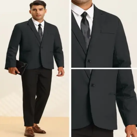 Lars Amadeus Men's Casual One Button Slim Fit Lightweight Blazer image {4}