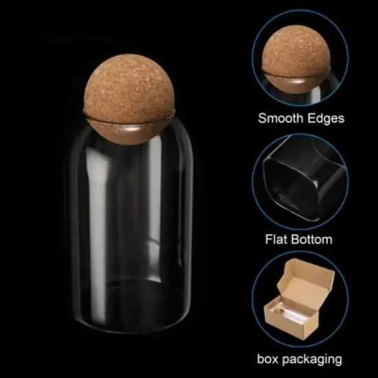 Unique Bargains Kitchen Food Glass Storage Container with Ball Cork image {3}