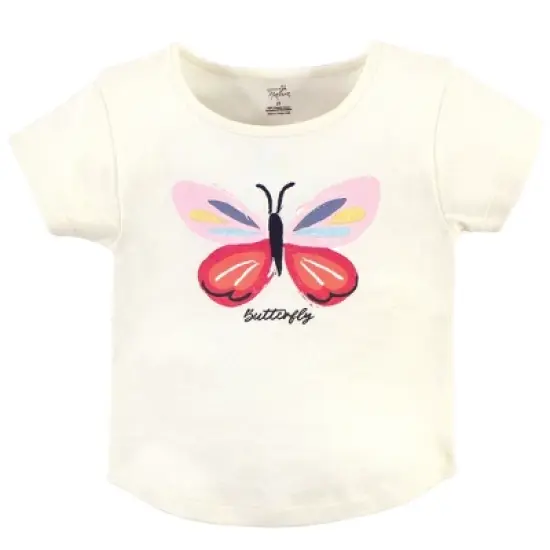 Touched by Nature Baby and Toddler Girl Organic Cotton Hoodie, Bodysuit or Tee Top, and Pant, Bright Butterflies Toddler image {2}
