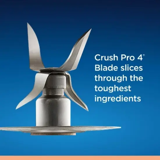 Oster 2-in-1 One Touch Blender - Stainless Steel: Glass Jar, 6 Speeds, Smoothies, Ice Crush, Dishwasher-Safe Parts image {4}