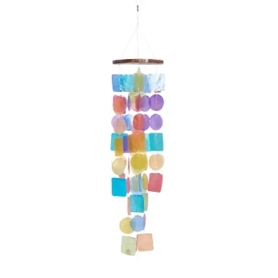 5" Glass Coastal Abstract Windchime - Olivia & May image {5}