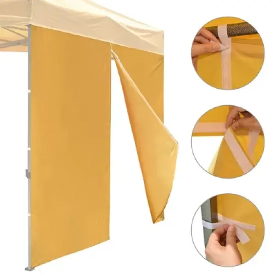 InstaHibit Universal Sidewall Zipper UV30+ Fits 10x10ft Canopy Backyard 1 Piece Yellow Orange image {4}
