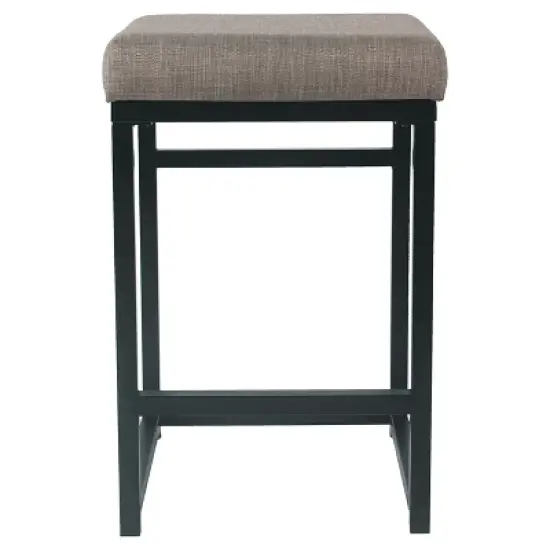 Open Back Metal Counter Height Barstool - HomePop image {2}