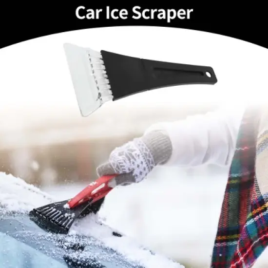 Unique Bargains Universal Car Ice Scraper SUV Snow Frost Remover for Car Truck RV Windscreen Plastic Black 1pc image {1}