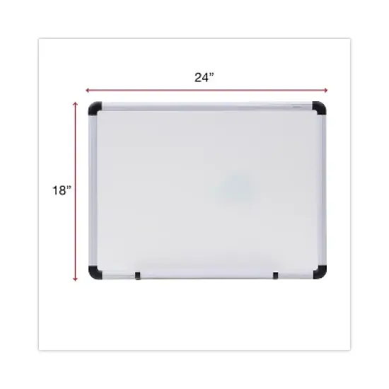 UNIVERSAL Dry Erase Board Melamine 24 x 18 White Black/Gray Aluminum/Plastic Frame 43722 image {2}