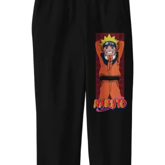 Naruto Character Pose and Title Logo Youth Black Graphic Sweats image {1}