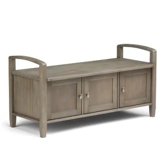 44" Norfolk Solid Wood Entryway Storage Bench - WyndenHall image {10}