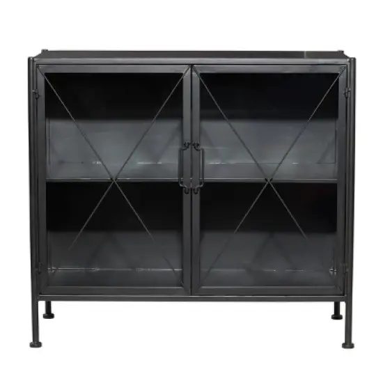 Industrial Metal Cabinet Black - Olivia & May image {7}