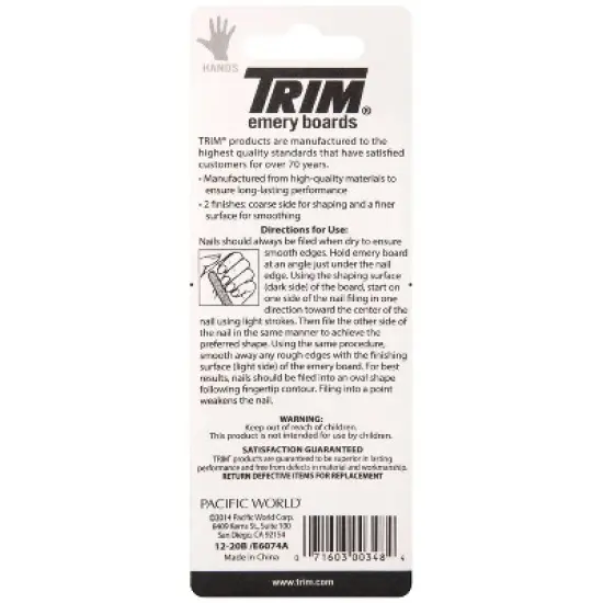 Trim Emery Boards Nail File - 20ct image {1}