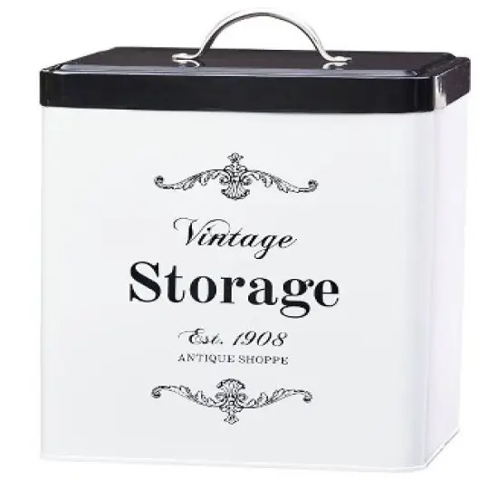 Amici Home Antique Shoppe Vintage Storage Metal Canisters, Food Safe, Push Top Lid image {3}