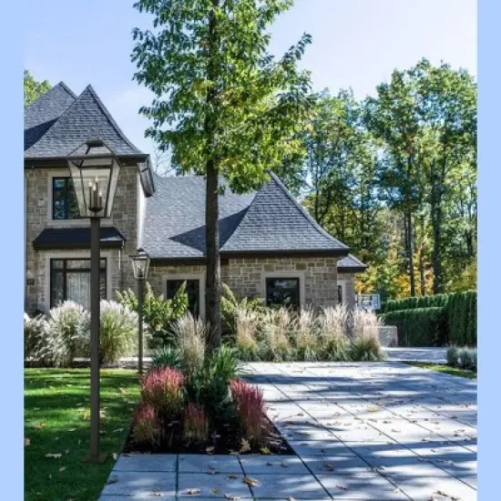 Talbot Outdoor Glass Pendant Light - 4 Bulbs, Dimmable, 19.5" x 128.25", Black Finish image {3}