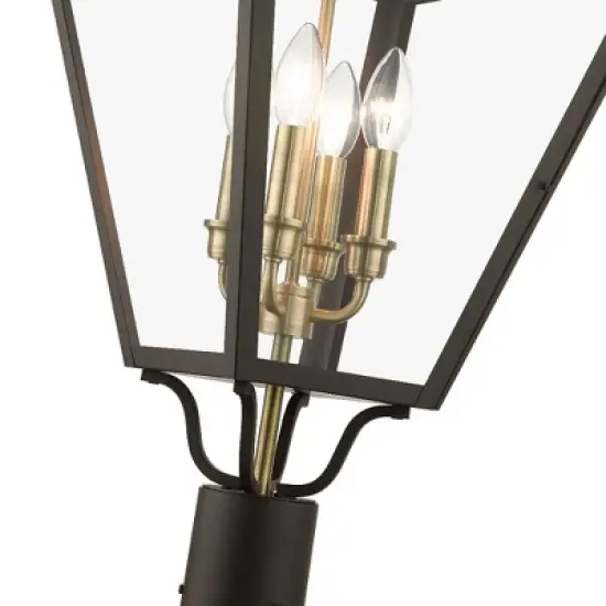 Livex Lighting Adams 4 - Light Post Light in  Bronze/Antique Brass image {3}