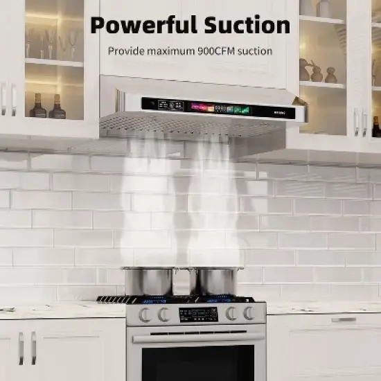 Cesicia 36-in Silver 4-speed 900CFM Under Cabinet Range Hood image {6}