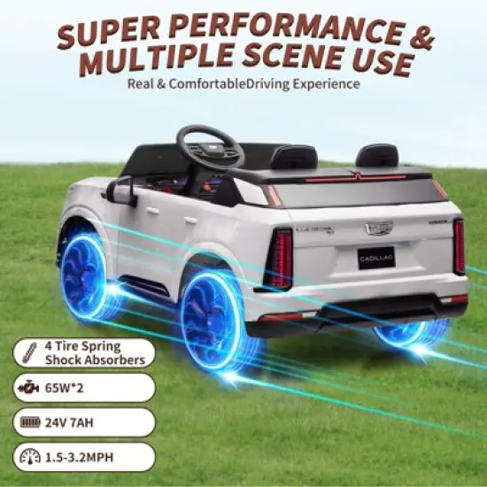 24V Ride On Car, Licensed Battery Powered Electric Vehicle w/Remote Control image {5}