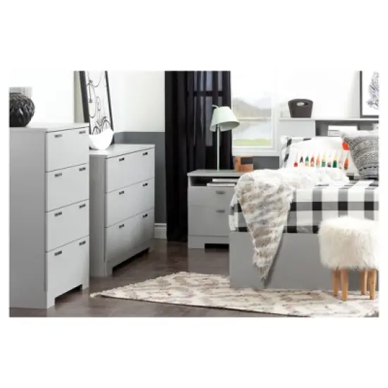 Reevo Nightstand with Drawers and Cord Catcher - South Shore image {3}