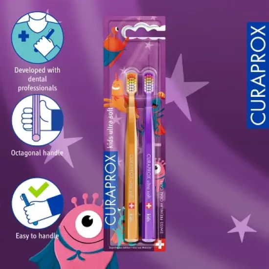 Curaprox CS 5460 Kids Superheroes Edition 2024, 2 pcs, Ultra Soft & Gentle Toothbrush for Kids image {4}