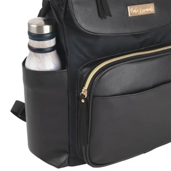 Baby Essentials Vegan Leather Diaper Bag - Black image {8}