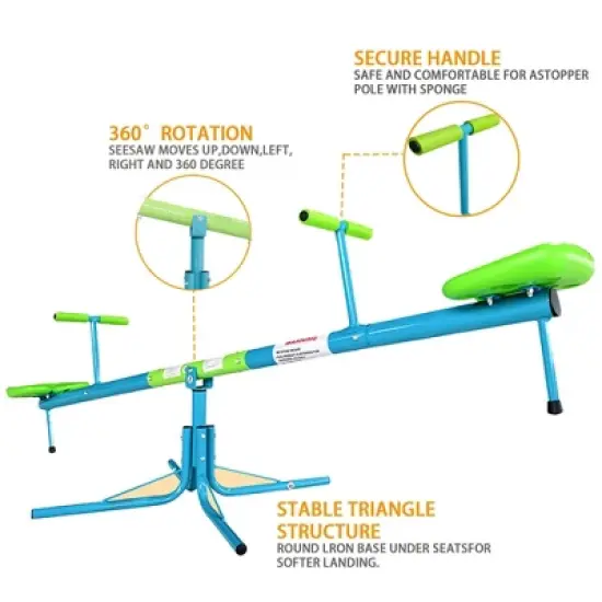 Kids Seesaw Playground Equipment Swivel Teeter Totter with 360 Degree Rotating Outdoor Fun Play Set for Kids Age 5-8 image {2}