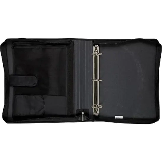 Five Star 2-Inch Round Ring Zipper Binder Black 72536 image {1}