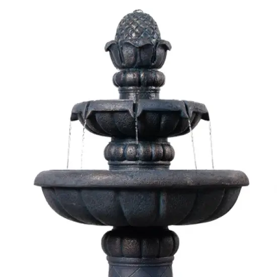 Teamson Home 39" 2-Tier Birdbath Water Fountain Antique Copper image {5}