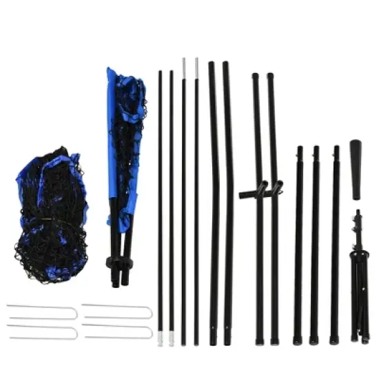Soozier 7.5'x7' Baseball Practice Net Set w/ Catcher Net, Tee Stand for Pitching, Fielding, Practice Hitting, Batting, Backstop, Blue image {3}