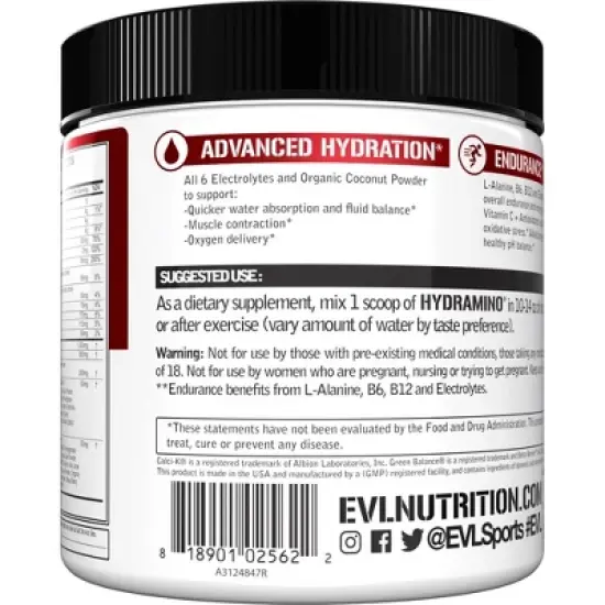 Evlution Nutrition Hydramino - Hydration + Amino Acids - 30 Servings image {2}