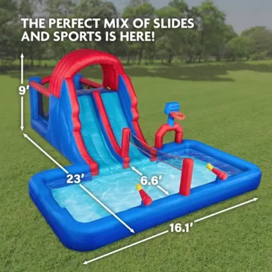 Sunny & Fun Inflatable Kids Backyard Water Slide Park & Bounce House image {1}