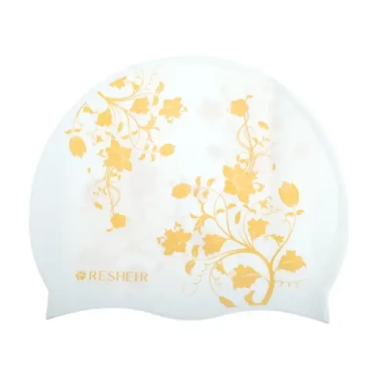 Unique Bargains Silicone Waterproof Floral Pattern Swim Cap 1 Pc image {9}