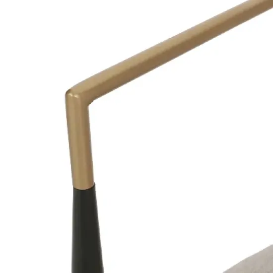 Christopher Knight Home Set of 2 Elmore Iron Upholstered Dining Chairs Beige/Black/Gold image {5}