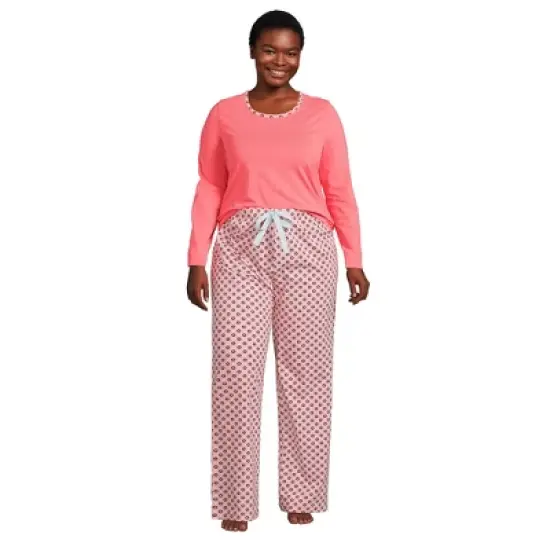 Lands' End Women's Knit Pajama Set Long Sleeve T-Shirt and Pants image {24}