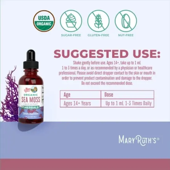 MaryRuth's Sea Moss Drops, Org, 1 oz image {2}