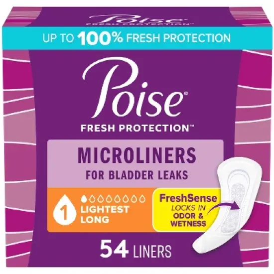 Poise Microliners Incontinence & Postpartum Panty Liners - Lightest Absorbency image {9}