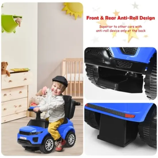 Costway 3 in 1 Ride on Push Car Toddler Stroller Sliding Car w/Music White\Black\Blue\Pink\Red image {8}