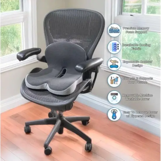 5 Star Super Deals Ergonomic Memory Foam Seat Cushion with Lumbar and Back Support &ndash; Coccyx and Tailbone Pain Relief image {2}