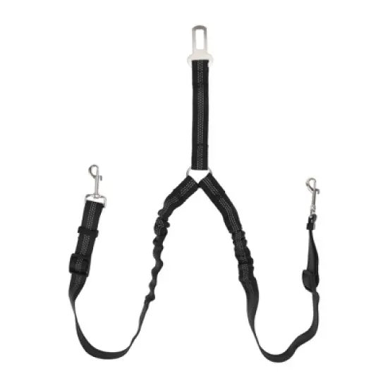 Unique Bargains Double Dog Seat Belt Black 1 Pc image {6}
