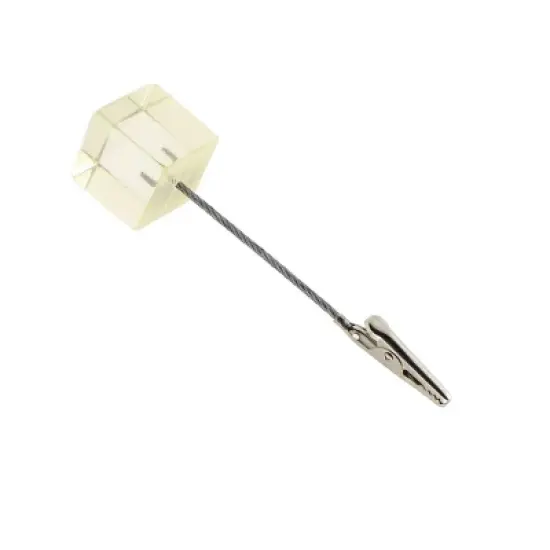 Unique Bargains Office Cube Design Desk Desktop Photo Card Memo Clip Holder Clear 1 Pc image {2}